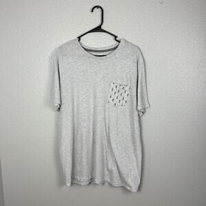 Old Navy Men’s Size XL Grey Cactus Pocket Crew Neck Short Sleeve Tee T-Shirt